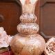 Fluted vase in mottled brown and white glass paste