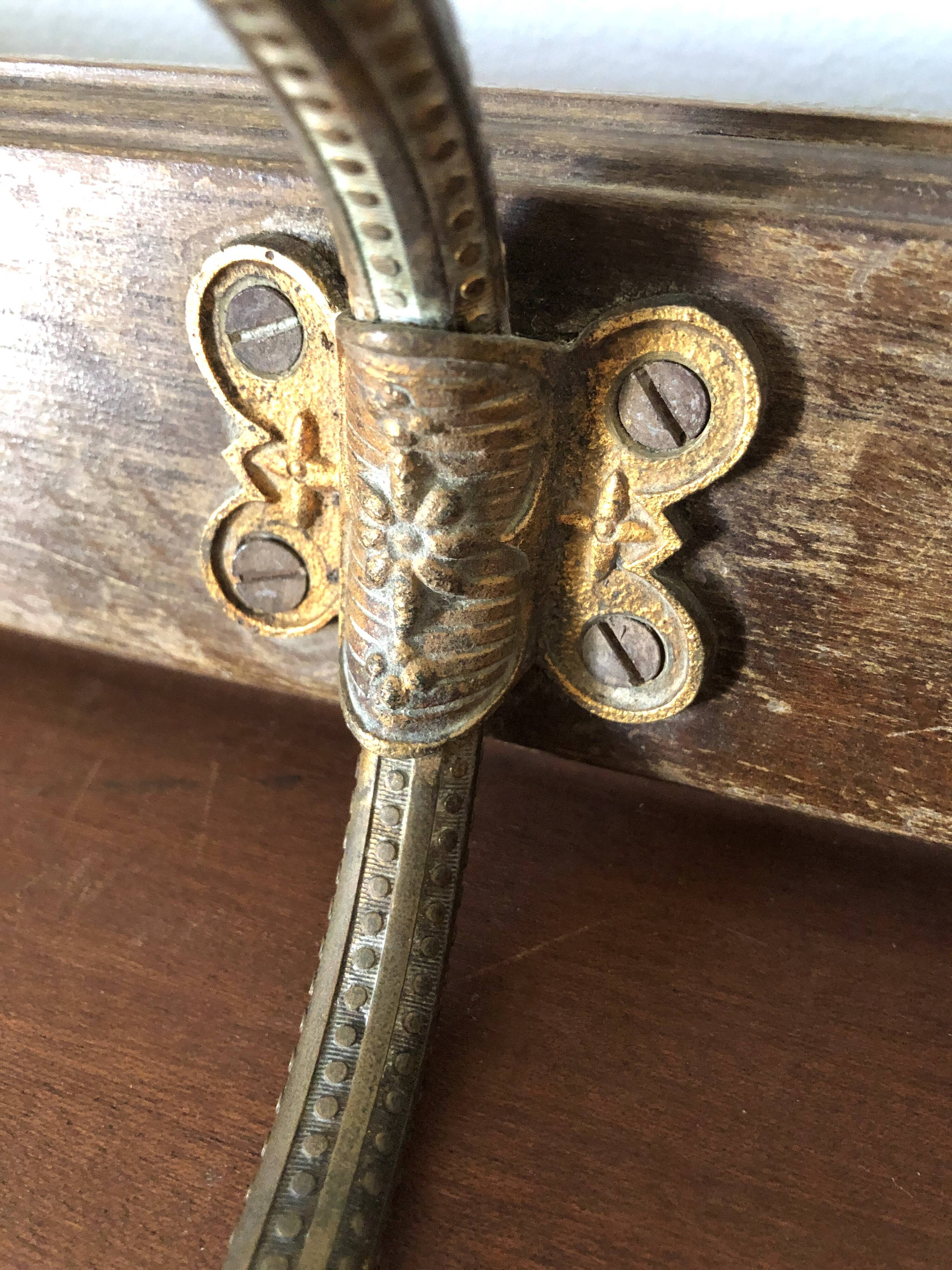 Coat rack 1900 in wood, ceramic and wrought iron