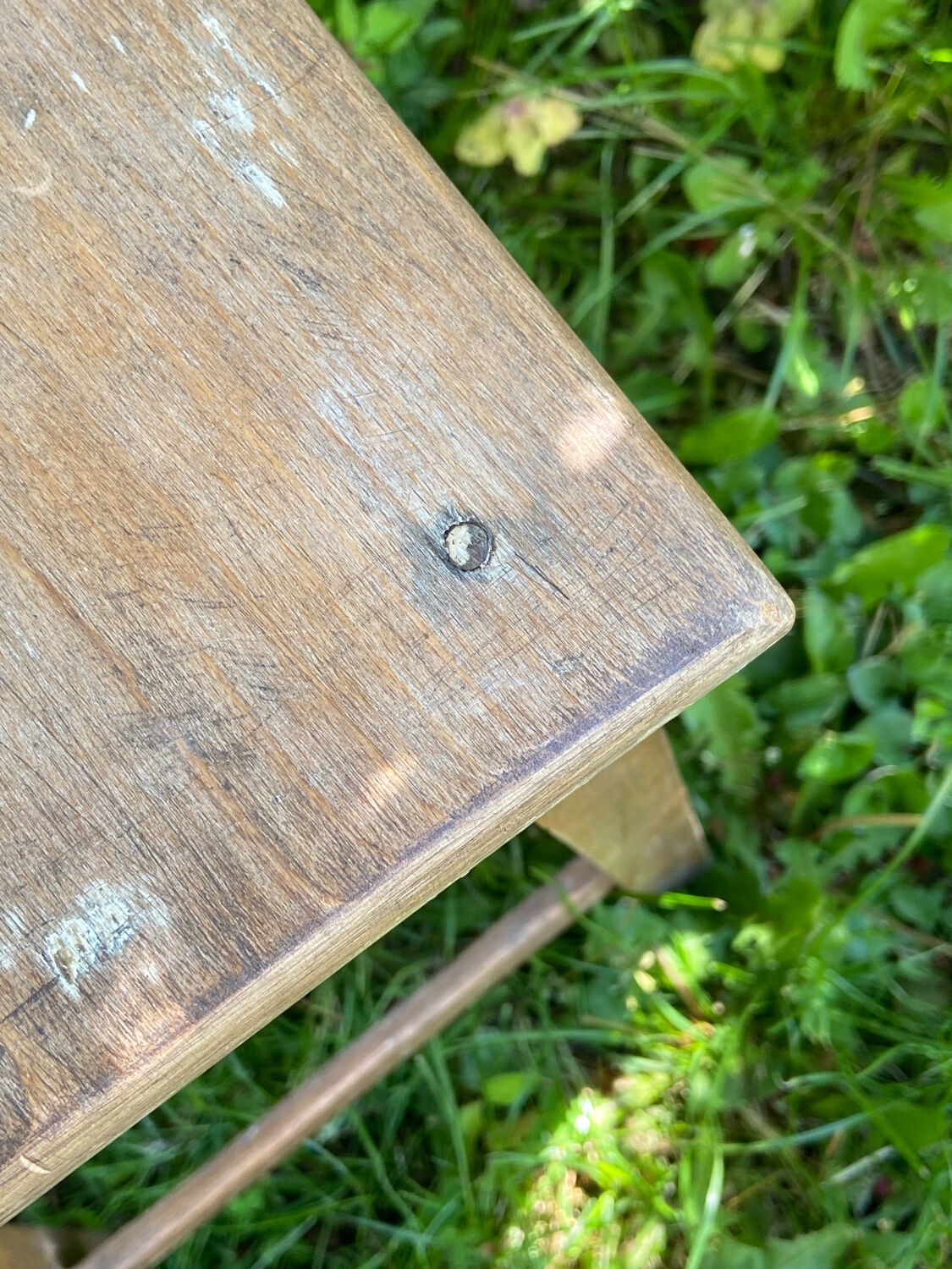 Solid oak workshop stool