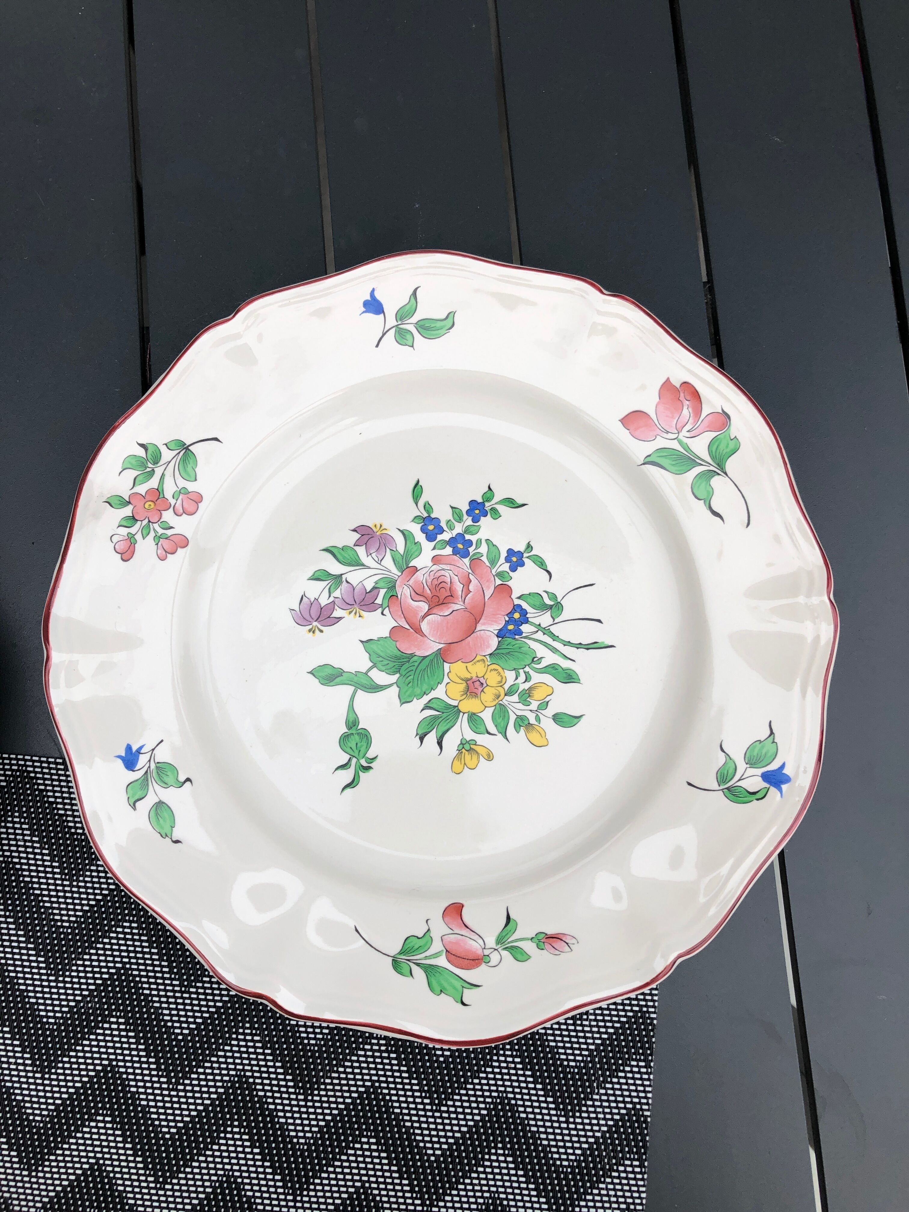 Set of 6 flat plates Luneville