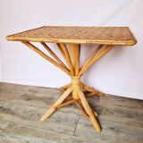 Coffee table, end table, children's table in rattan and banana leaf