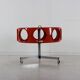 Space age 70s orange syntheric bar on casters