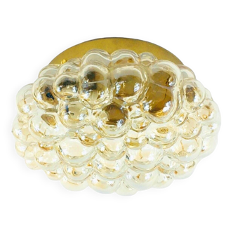 Mid-Century Amber Bubble Glass Flush Mount/Ceiling Light by Helena Tynell for Limburg, Germany, 1960
