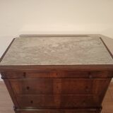 Commode italienne à quatre tiroirs en noyer de la fin du XIXe siècle