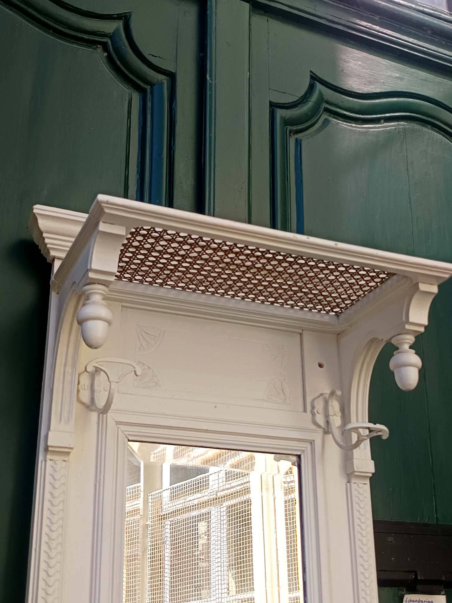 Wood and caning coat rack Louis XVI