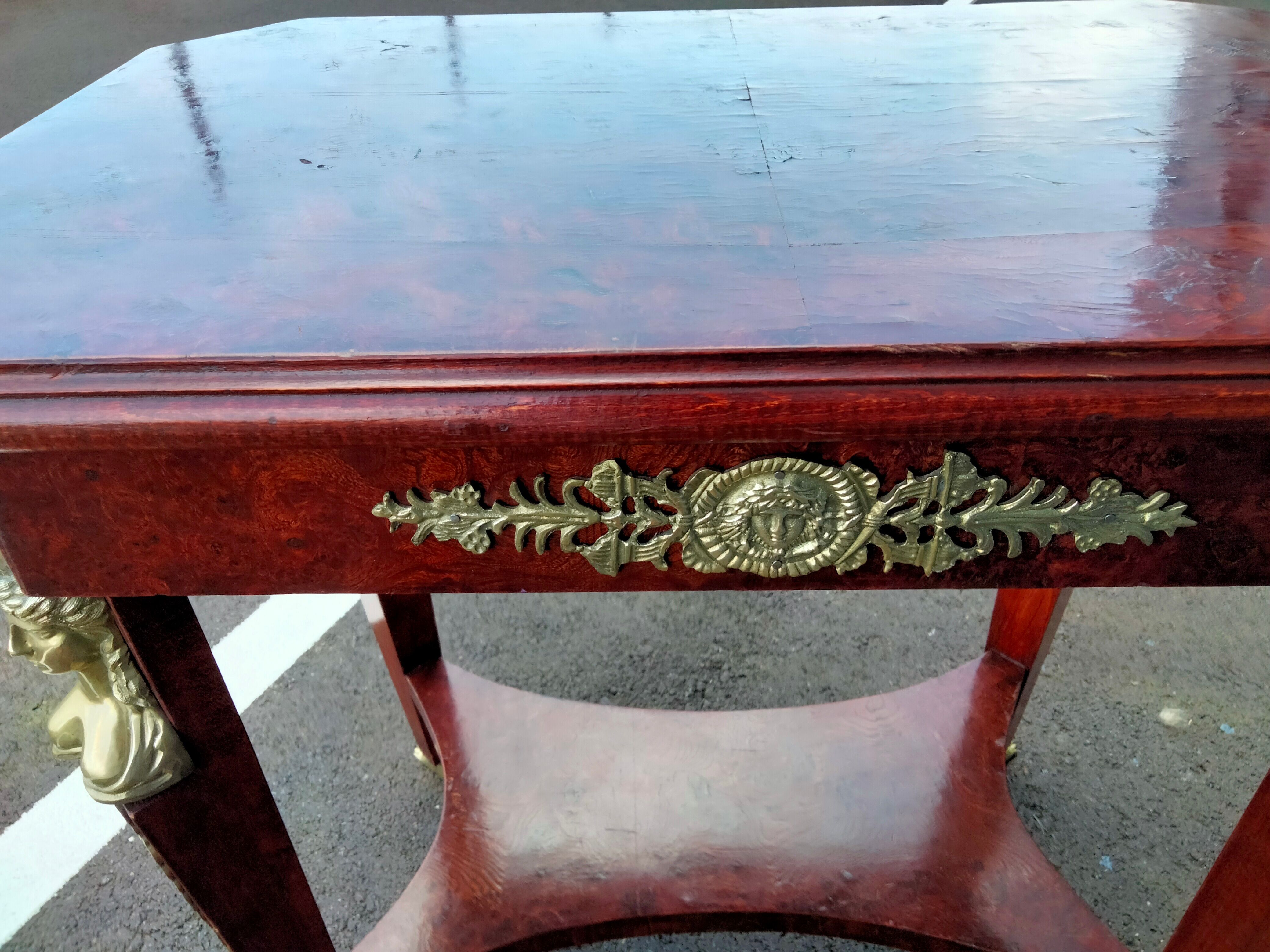 Table gueridon old decoration bronze empire