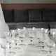 Set of 8 glasses with flared neck, in crystal. With frosted plant decoration. Height 16 cm