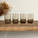 9 vintage smoked liqueur glasses