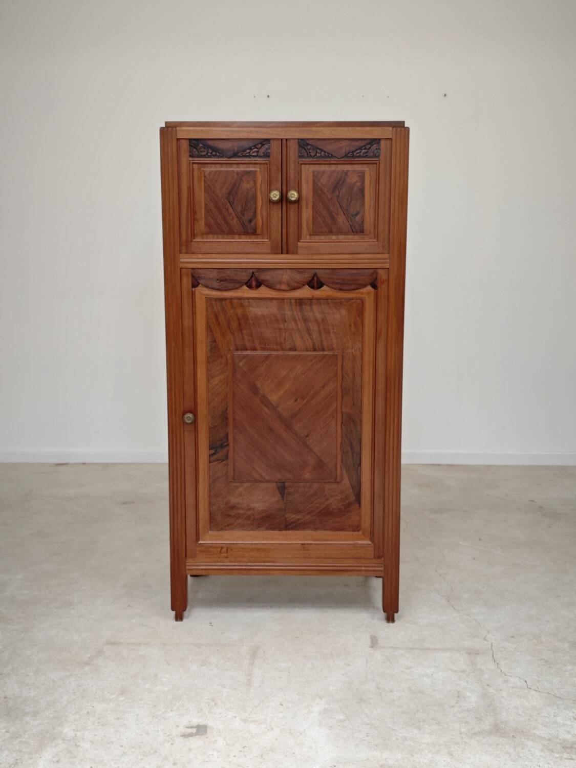 Antique wooden gramophone sideboard Art Deco France 1950