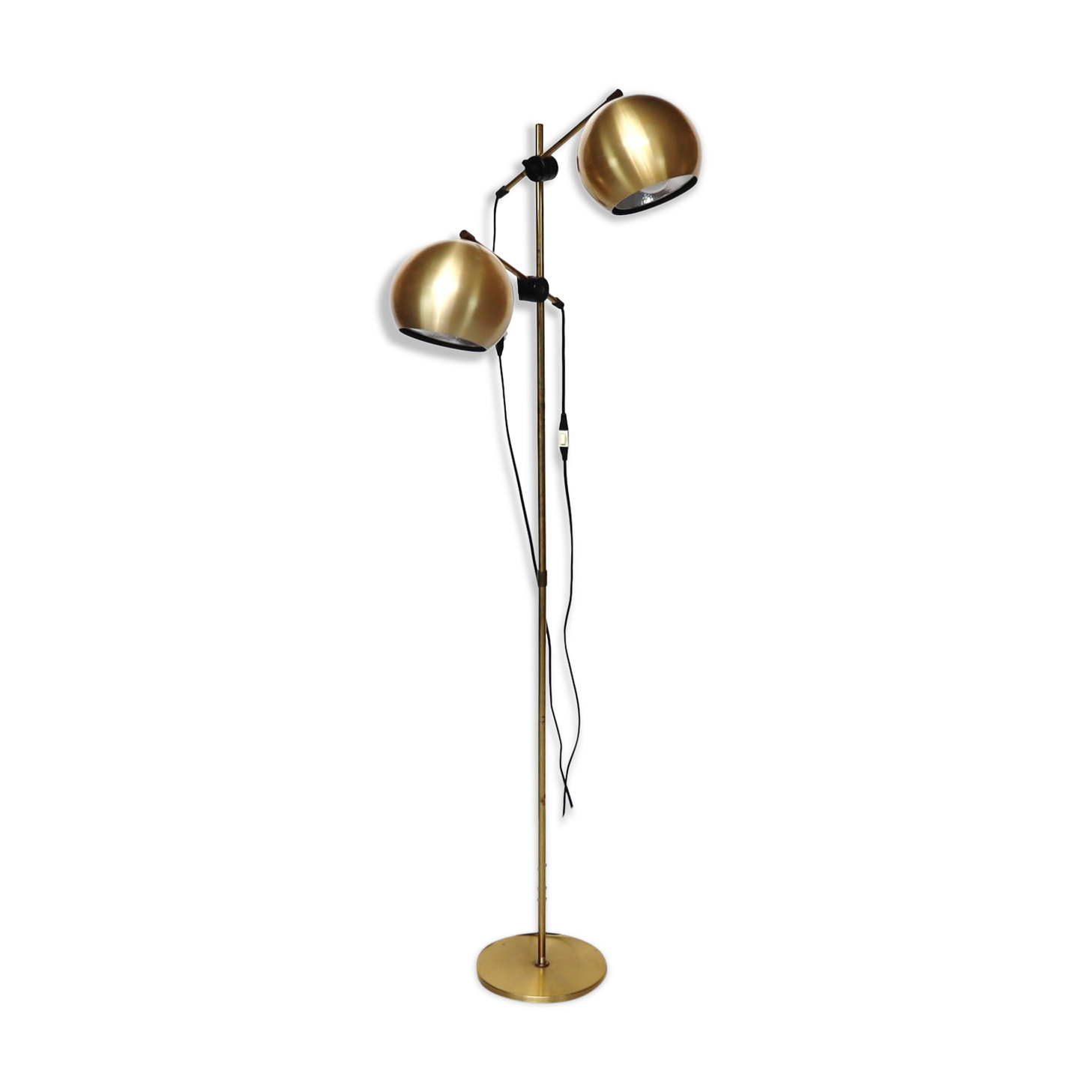Golden metal floor lamp 70s