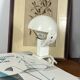 Small mushroom clip lamp Sarlam white plastic vintage night light
