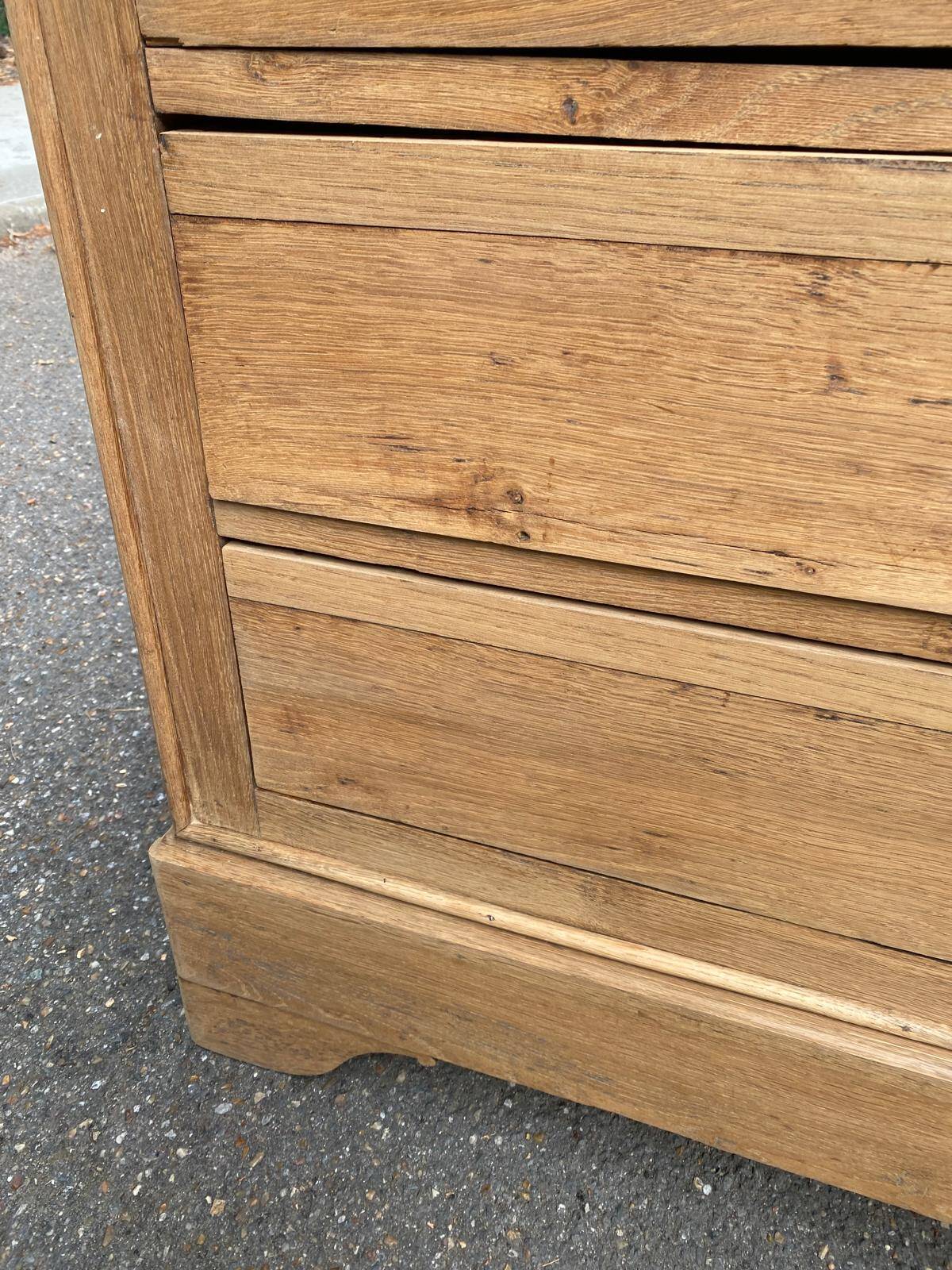 19th century Louis Philippe solid oak chest of drawers, renovated