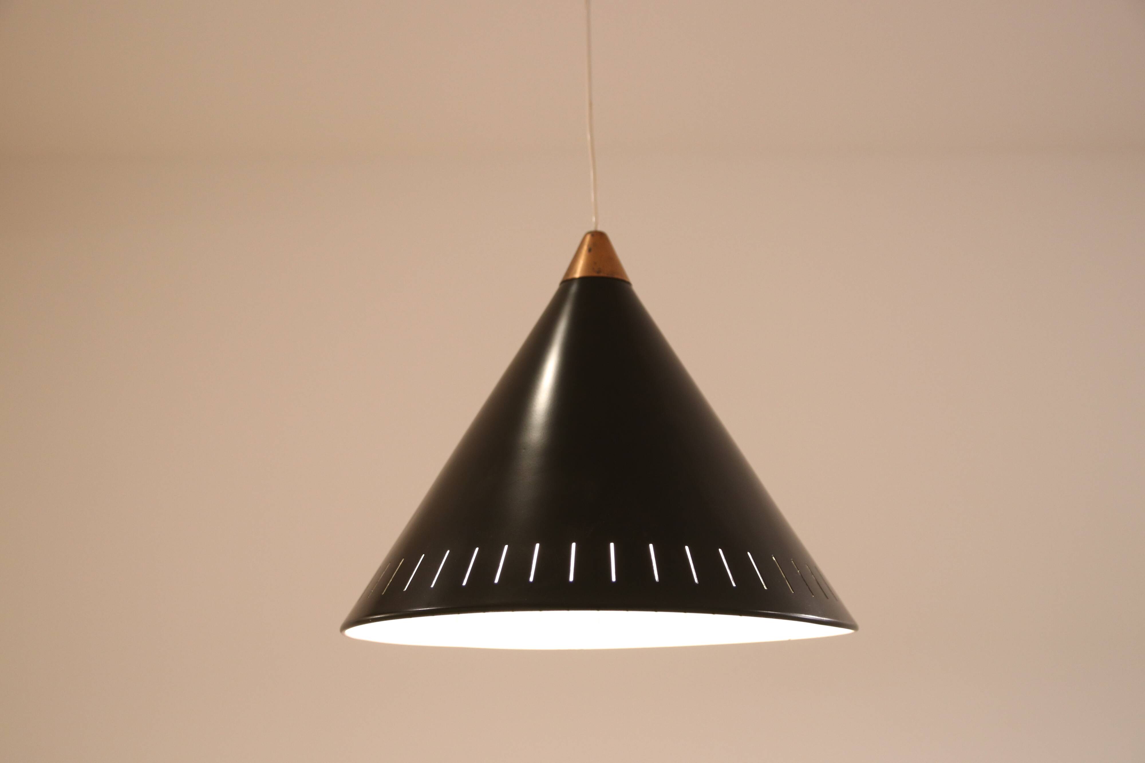 Black Bent Karlby cone lamp for LYFA