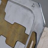 Plateau brutaliste en métal et laiton, David Marshall, 1970