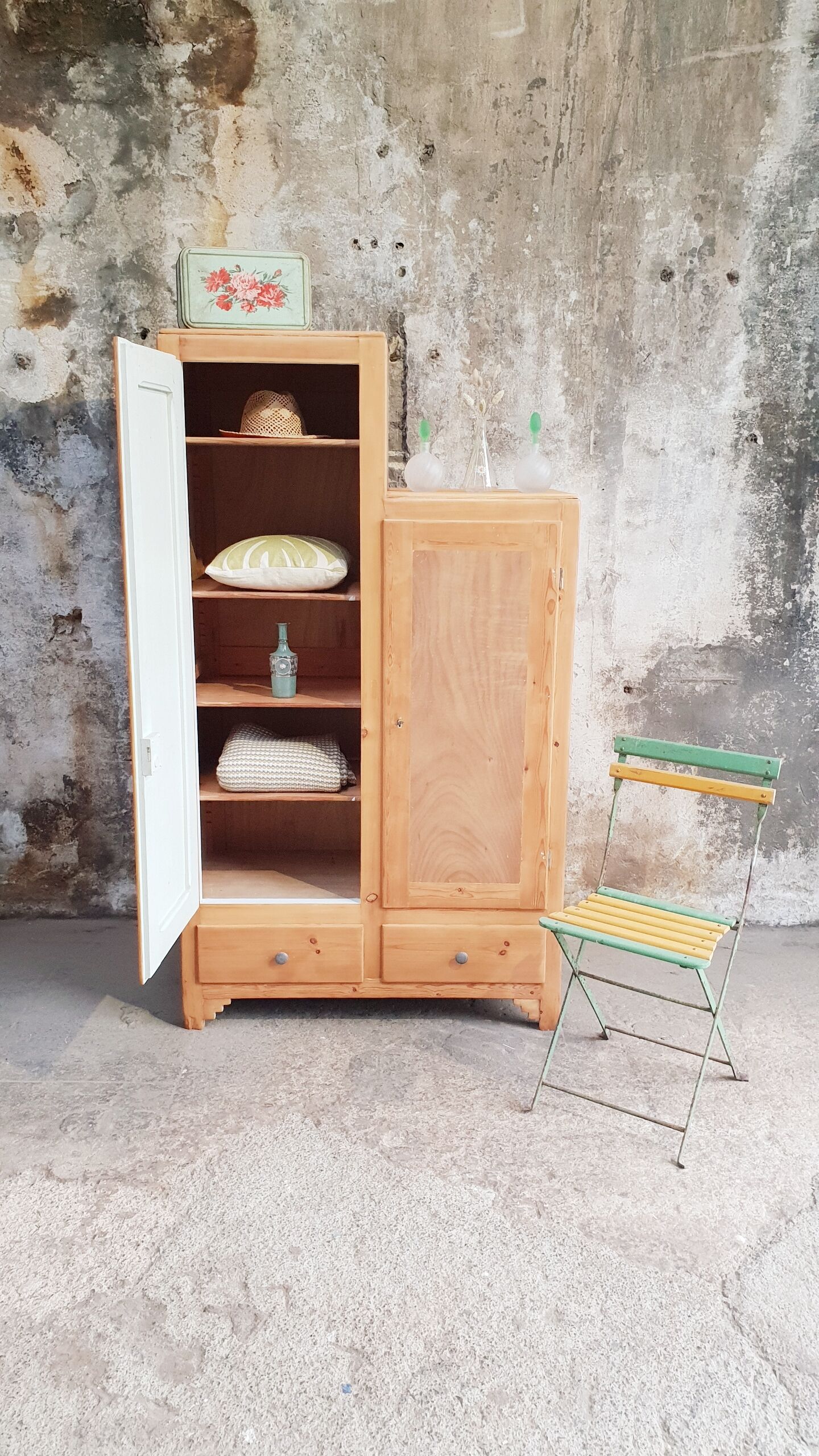 Vintage asymmetrical cabinet