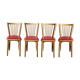 Suite de 4 chairs Bistro Baumann 60s No. 12 red skai (very good condition)