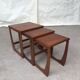 Vtg Mid Century Quadrille Teak Sunelm Nest Of Tables Side Coffee Table Danish