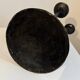 Vintage black metal brutalist tripod candlestick