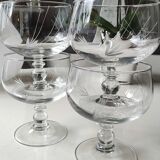 Set of 5 finely cut crystal ice / fruit cups with 2 frosted wheat cob patterns