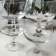 Lot de 5 coupes à glace à fruits en cristal finement taillé de 2 motifs épis de blé dépolis
