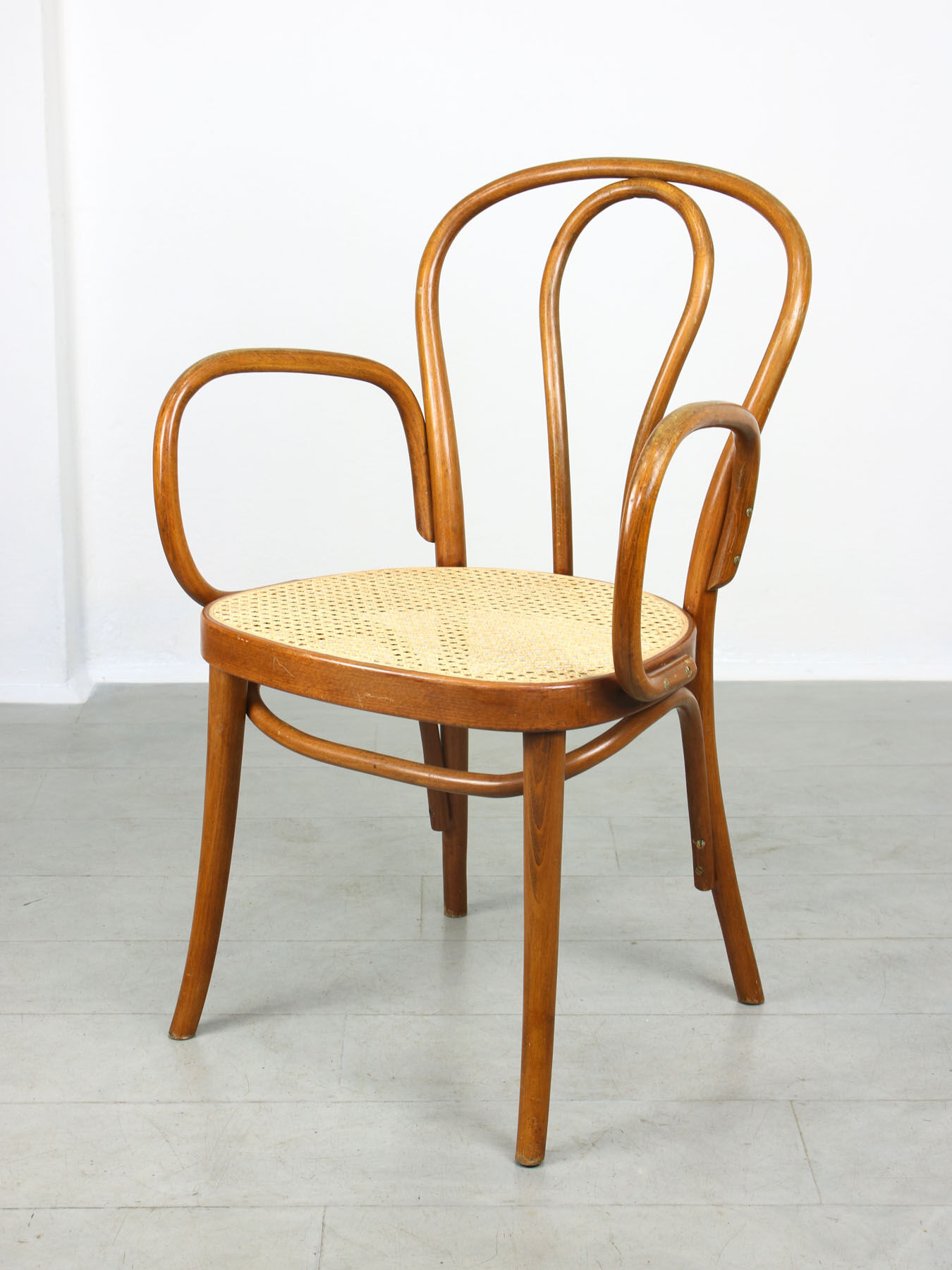 Vintage Bentwood Wide Seat and Arms Bistro Chair