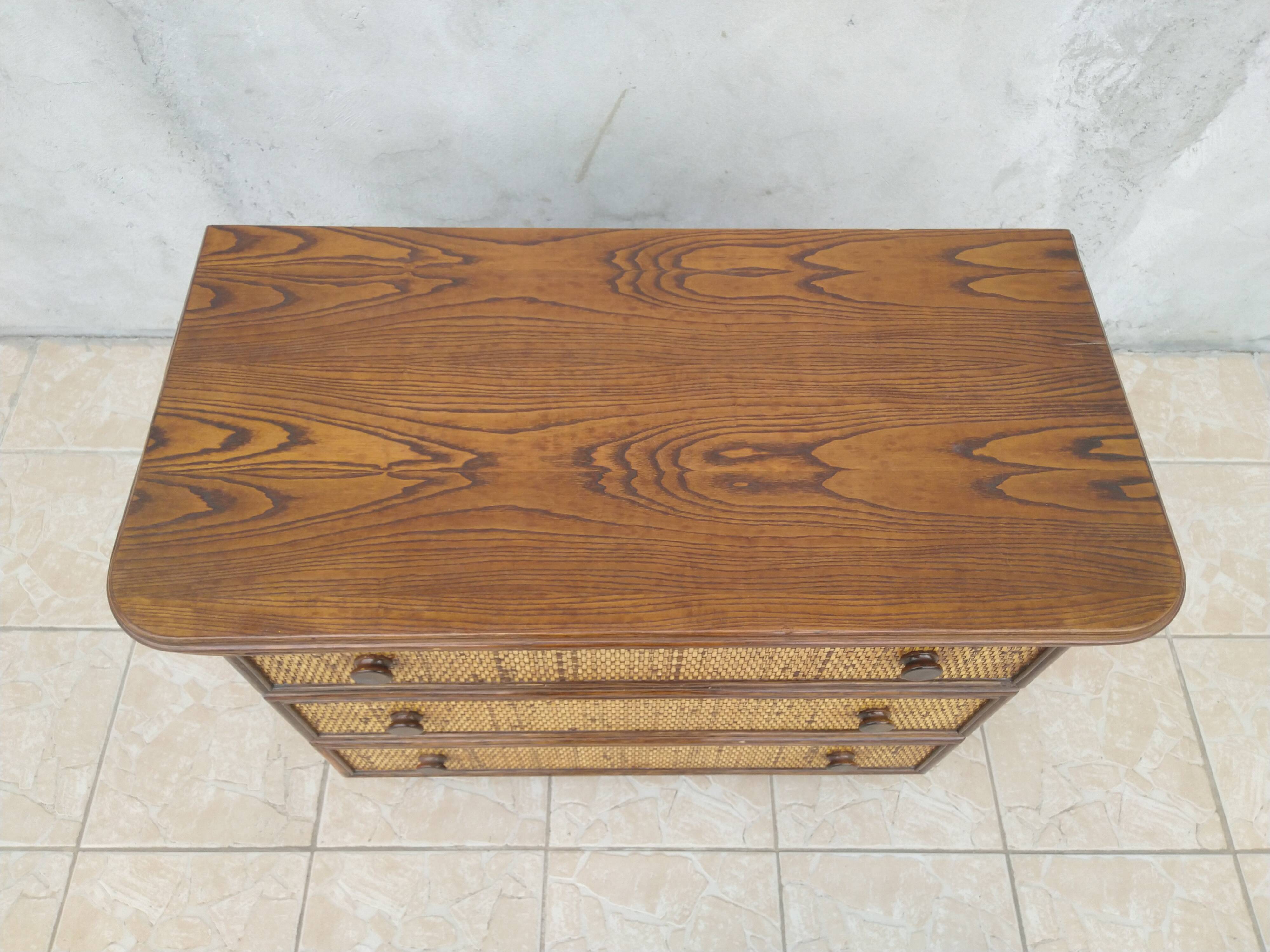 Maugrion vintage rattan dresser