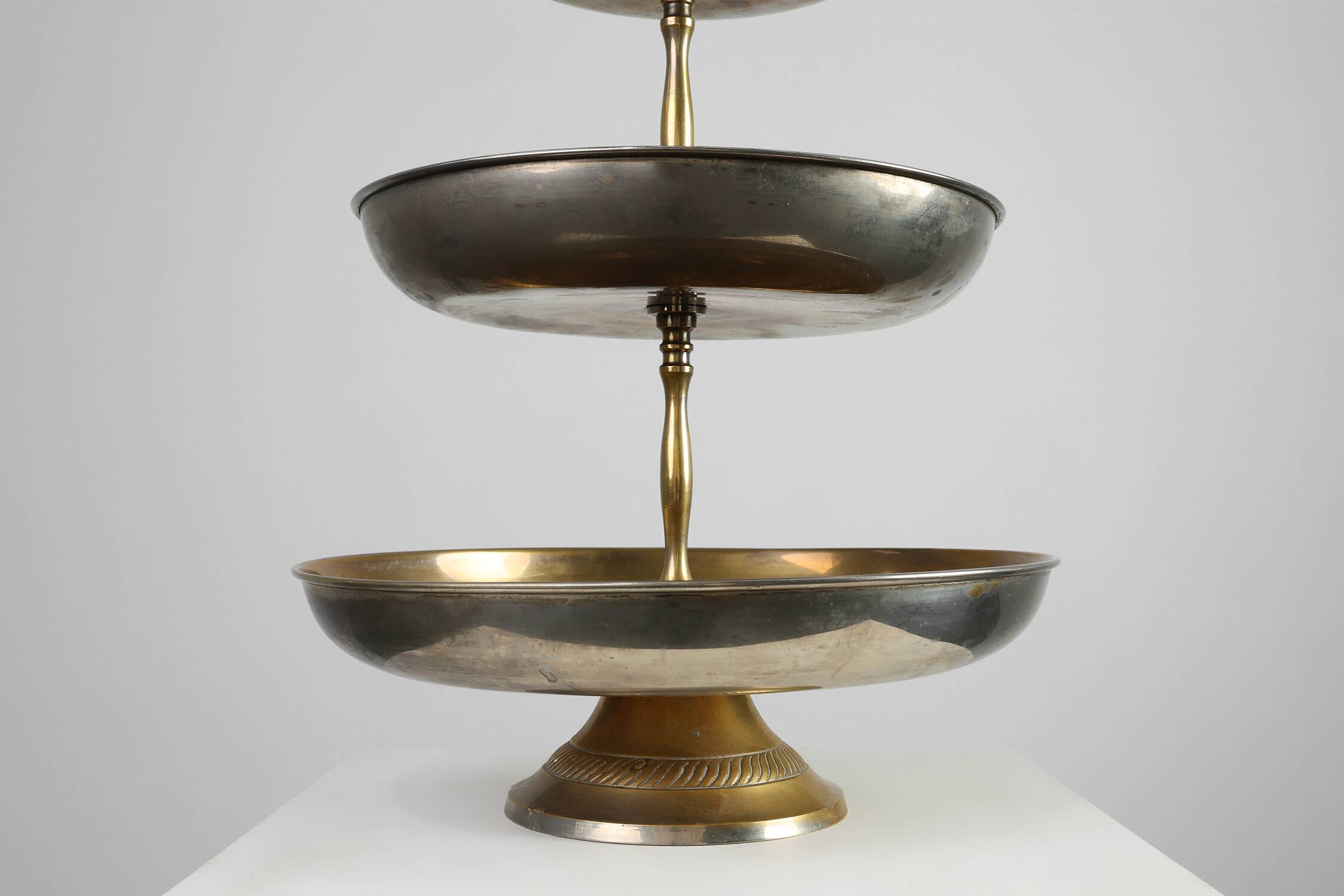 Large 19th‑Century Silvered Étagère or Serving Stand, France