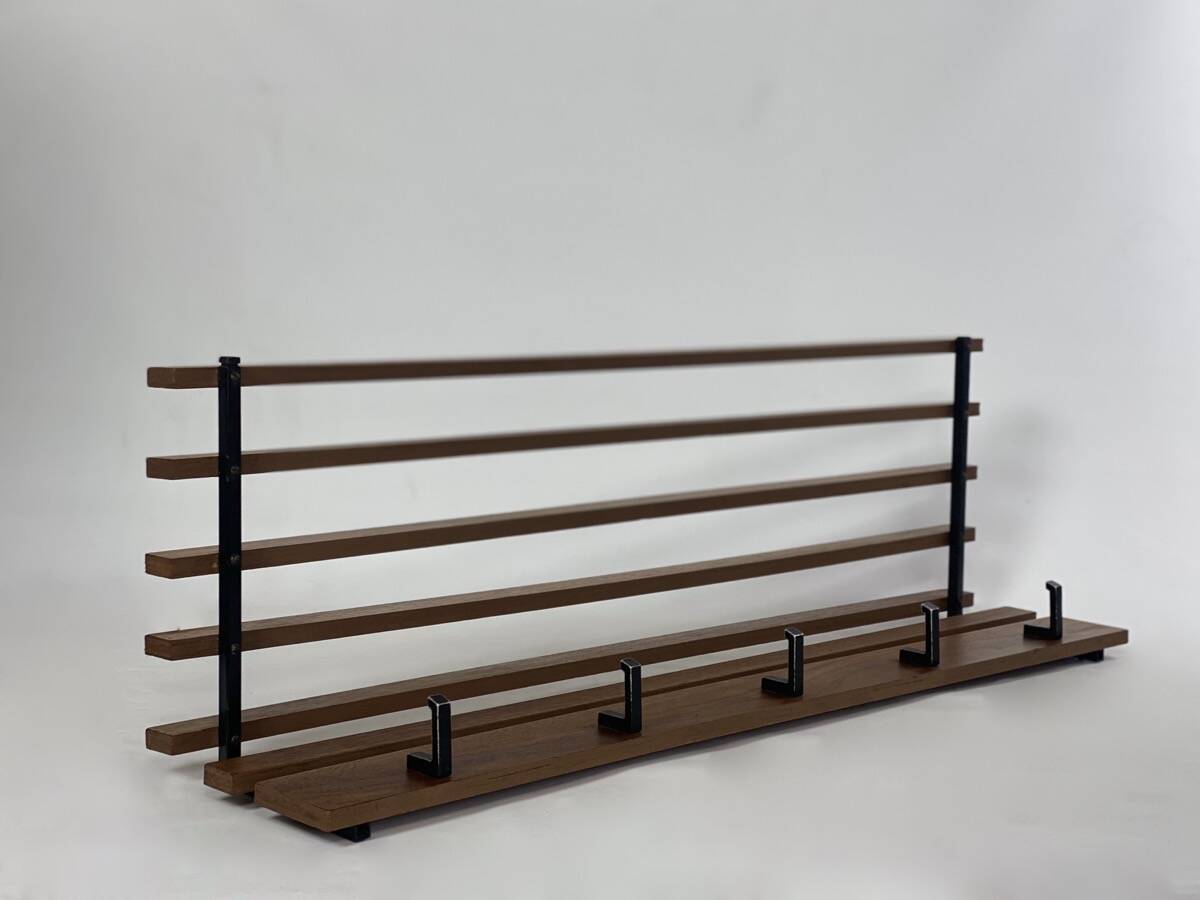 Vintage scandinavian teak coat rack, 1960s