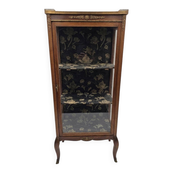 Vitrine ancienne style transition Louis XV-Louis XVI en Acajou