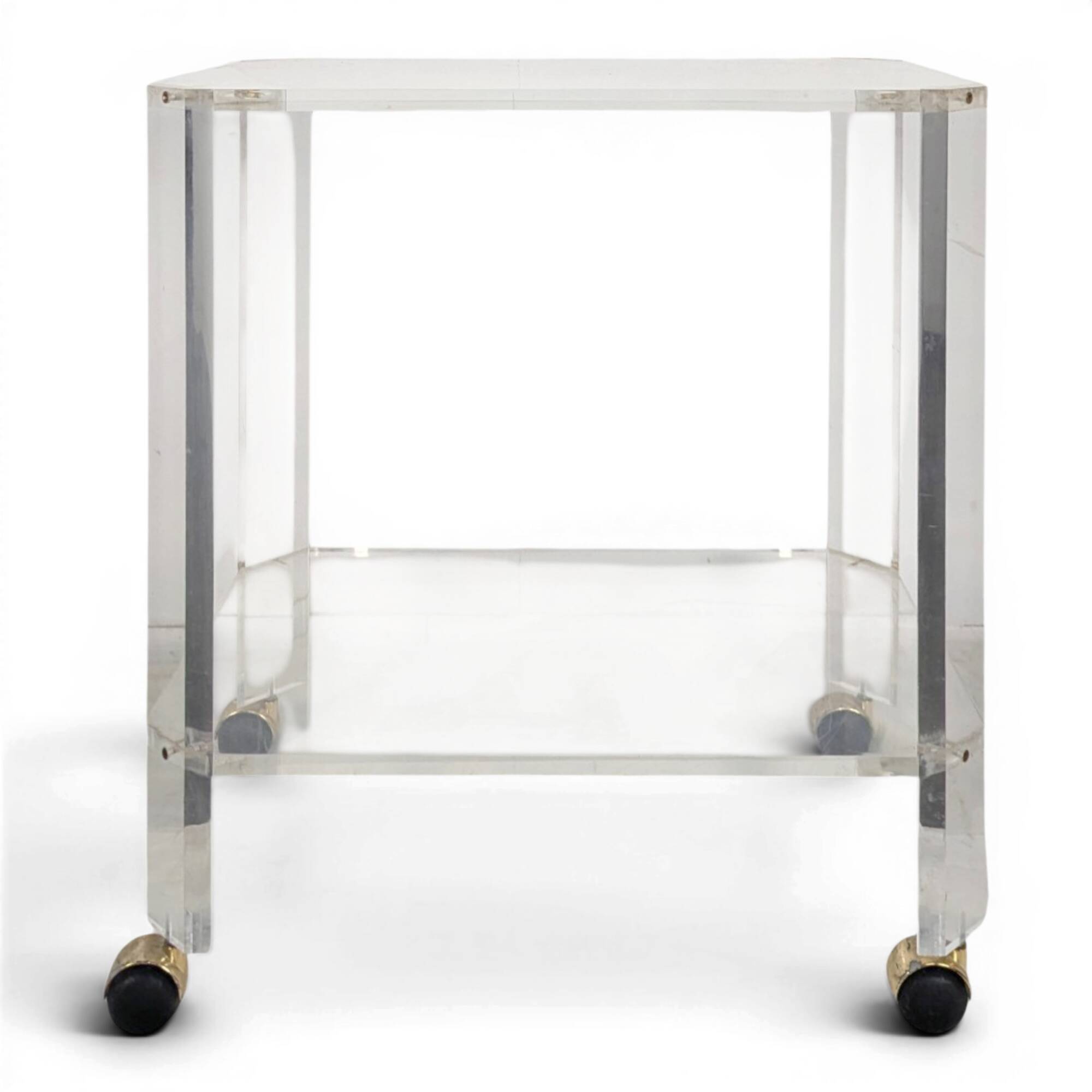 Rolling dessert trolley in plexiglass David Lange