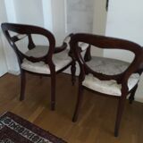 Paire de fauteuils acajou coloniaux
