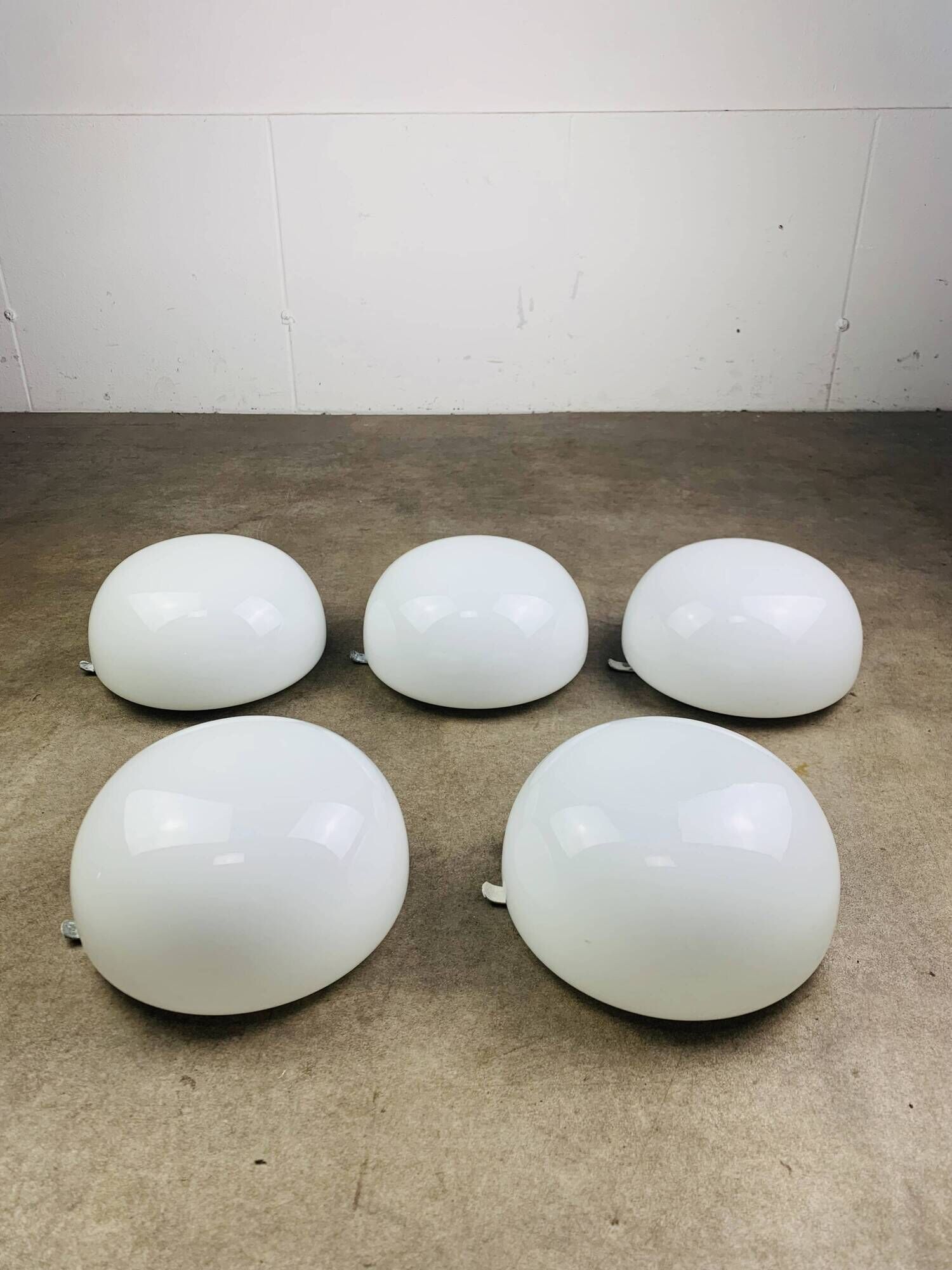 5 opaline ball sconces, half spheres, ceiling lights