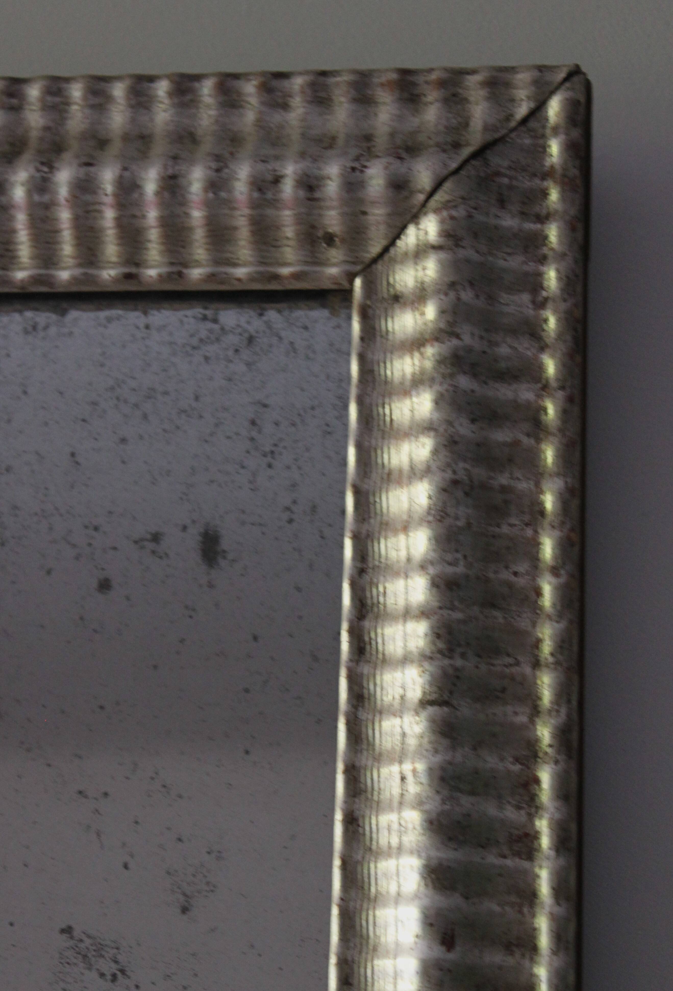 Antique silver mirror 19th century with its mercury glass