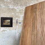 Vintage farmhouse table with turned legs.