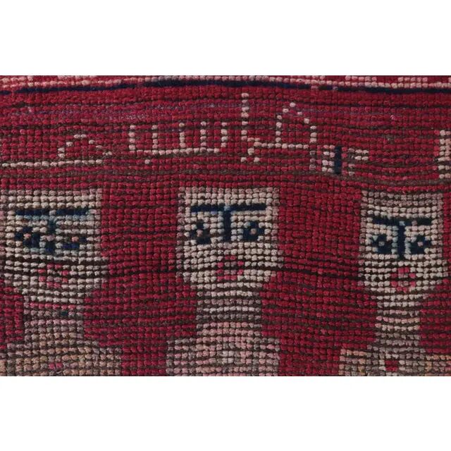 Vintage Turkish Hand-Knotted Wool Cotton Purple Runner 90x288