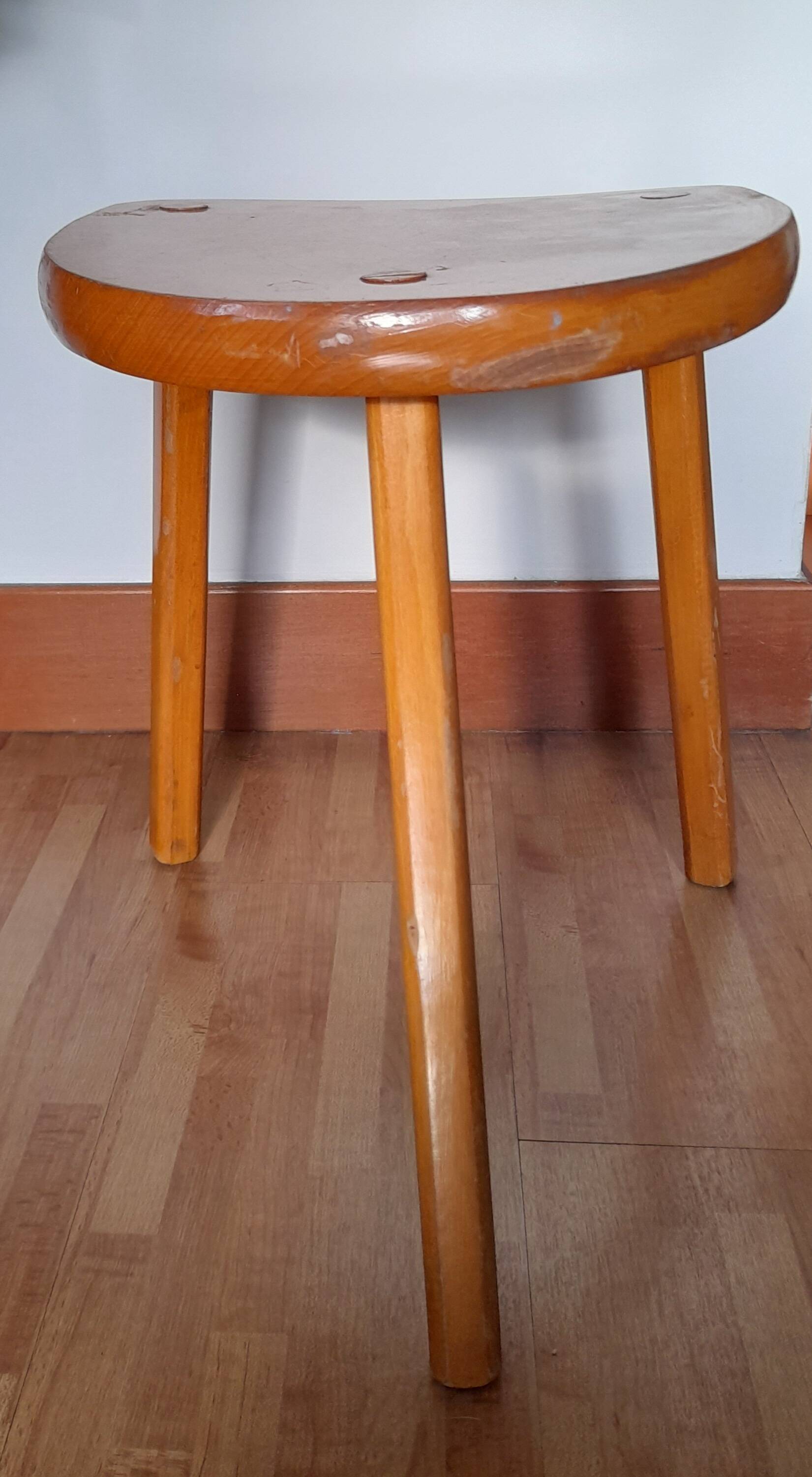 Vintage wooden tripod stool