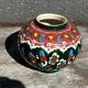 Petit Vase Vintage rond en céramique Turque H 11 cm