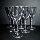 Set of 6 BEAUBOURG red wine glasses in Sèvres crystal signed H20cm