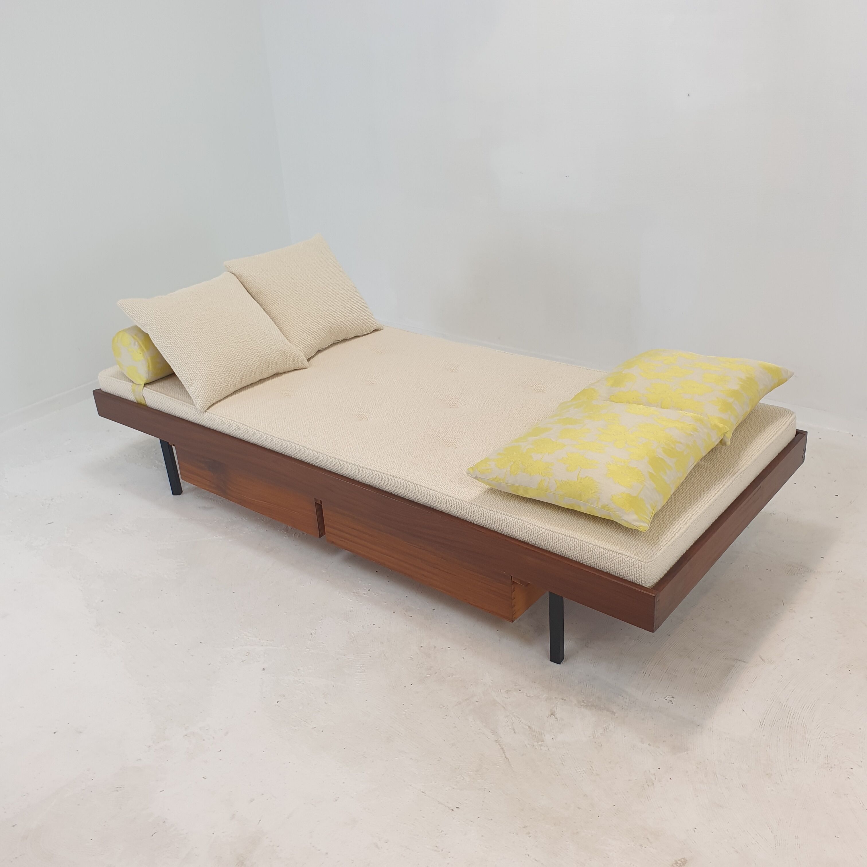 Teak Daybed with Dedar Cushions and Bolster, 1960s