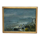 Huile sur toile originale "Rivière" par Lars Herder vintage et encadrée 37×28cm