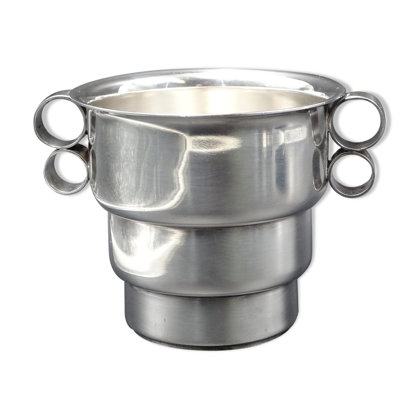 Silver metal ice bucket circa 1950