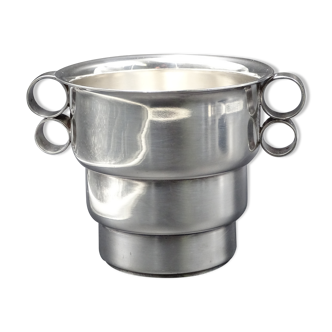 Silver metal ice bucket circa 1950