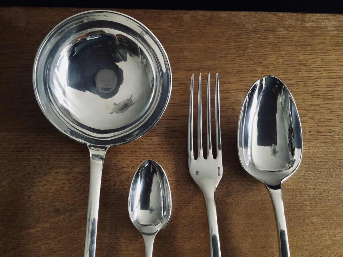 Housewife 37 pieces Christofle model Directoire Rat tail