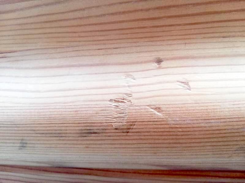 Pair of raw wood molding shelves