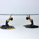 Brass French ballerina coffee table, France 1960s
