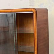 1940's Italian cabinet credenza bar display with glass door art deco style