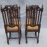 4 Twisted gothic chairs seated