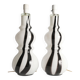 Sculptural Art Glass Murano Style Table Lamps, Black & White, 1960s, Set of 2