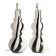 Sculptural Art Glass Murano Style Table Lamps, Black & White, 1960s, Set of 2