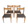 Suite de 4 chaises scandinaves 1960